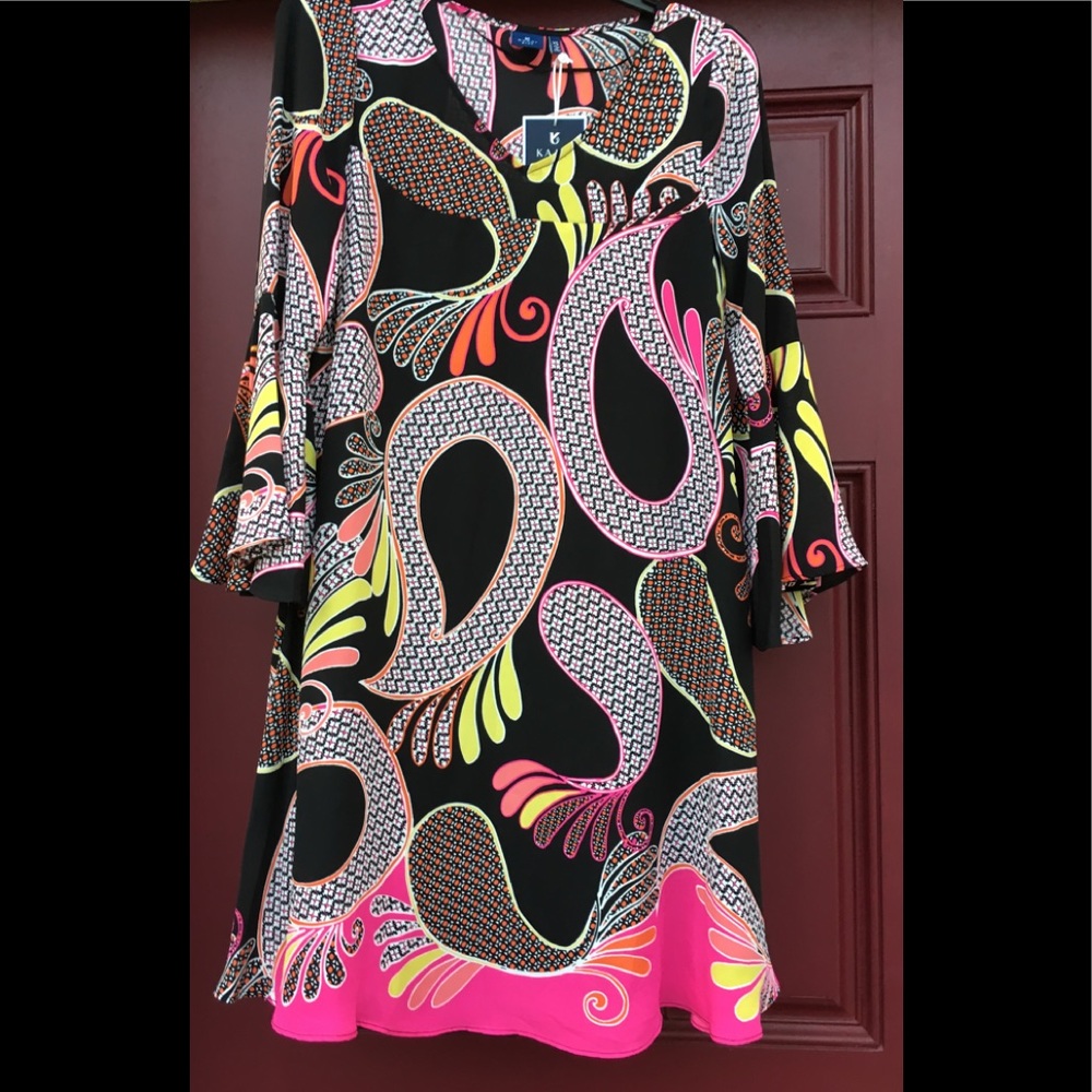 Kaari Blue Mod Paisley Dress Sz XS / S NWT